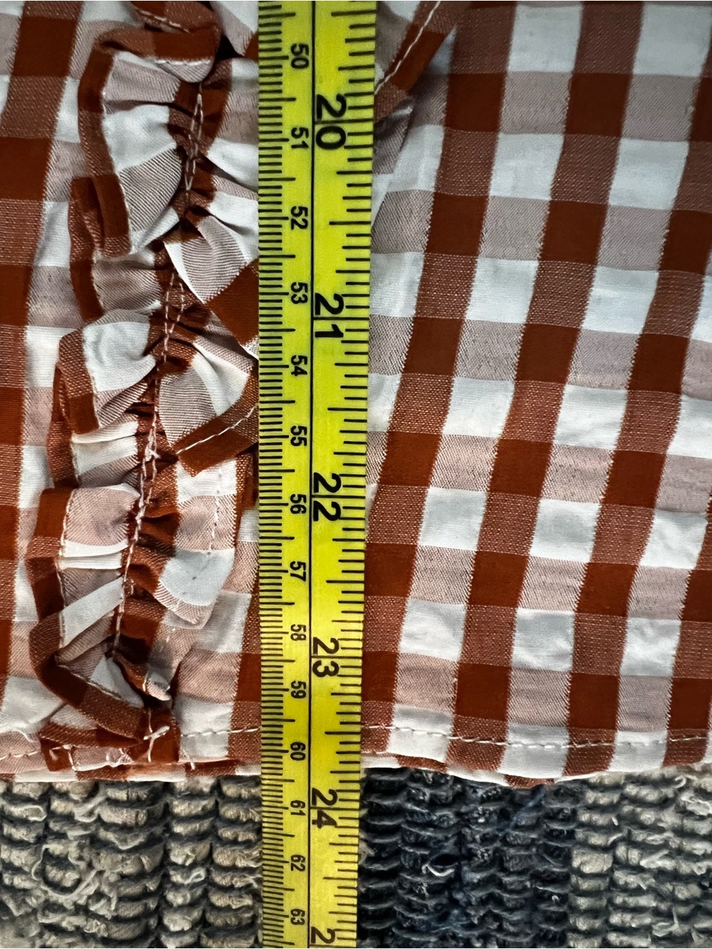 Avara Gingham Ruffle Puff Sleeve Top - Picture 10 of 11